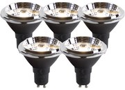 Set van 5 GU10 dim to warm LED lampen AR70 6W 2000K-3000K