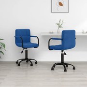 vidaXL Eetkamerstoelen draaibaar 2 st fluweel blauw