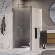 BRAUER Void Carving Nisdeur - 2-delig - 90x200cm - 60cm draaideur aan muur - glascoating - omkeerbaar - helder glas - Chroom GS-VOCN2H6030200CE