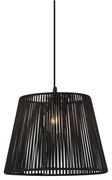 Buiten hanglamp zwart met zwarte kap van touw IP44 - Cava JaylaJapandi Minimalistisch E27 IP44 Buitenverlichting rond