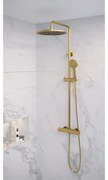 Brauer Gold Edition opbouw regendoucheset met 3 standen handdouche en hoofddouche 30cm geborsteld messing PVD