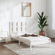 vidaXL Bedframe massief hout wit 75x190 cm 2FT6 Small Single