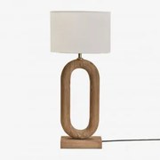 Tiberia Mangohouten Tafellamp Mangohout & Wit Ø30 Cm - ↑20 Cm Arlina - Sklum