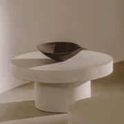 Kave Home Aiguablava Grote Salontafel Rond Cement Wit 90 Cm - 90 X 90cm.
