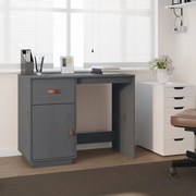 vidaXL Bureau 95x50x75 cm massief grenenhout grijs