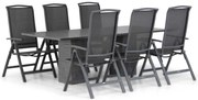 Tuinset 6 personen 220 cm Aluminium/textileen Grijs Lifestyle Garden Furniture Tirana/Graniet