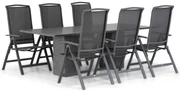 Tuinset 6 personen 220 cm Aluminium/textileen Grijs Lifestyle Garden Furniture Tirana/Graniet