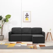 vidaXL Slaapbank driezits modulair stof donkergrijs