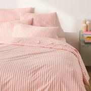 Dekbedovertrek in katoen, Soizic corail