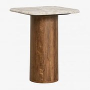 Vierkante Bijzettafel 40x40 Cm Merieines Beige Marmer Panther & ↑50 Cm - Sklum