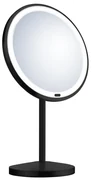 Smedbo Cosmeticaspiegel - staand - 20cm - 7x vergrotend - verlichting - Messing - mat zwart ZB625