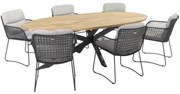 Aprilla Prado dining tuinset 240x115xH75 cm 7 delig antraciet 4 Seasons Outdoor