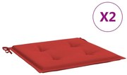 vidaXL Tuinstoelkussens 2 st 50x50x3 cm rood