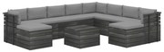 vidaXL 11-delige Loungeset pallet met kussens massief grenenhout