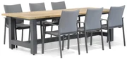 Tuinset 6 personen 260 cm Aluminium/textileen Grijs Lifestyle Garden Furniture Rome/San