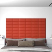 vidaXL Wandpanelen 12 st 0,54 m² 30x15 cm kunstleer rood