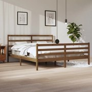 vidaXL Bedframe massief grenenhout honingbruin 200x200 cm