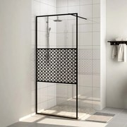 vidaXL Inloopdouchewand 100x195 cm ESG-glas transparant en zwart