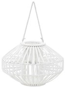 vidaXL Lantaarnhouder hangend wicker wit