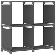 vidaXL Kast met 4 vakken 69x30x72,5 cm stof grijs