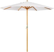 Parasol Ø290 Cm Van Stof En Hout Cretas Gardenia Wit - Sklum