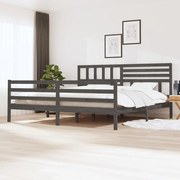 vidaXL Bedframe massief hout grijs 200x200 cm