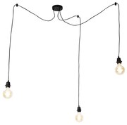 Industriële hanglamp zwart 3-lichts - Cava
