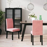 vidaXL Eetkamerstoelen 2 st fluweel roze