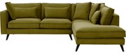 Goossens Bank Suite groen, stof, 2,5-zits, elegant chic met ligelement rechts