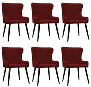 vidaXL Eetkamerstoelen 6 st fluweel rood