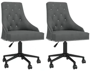 vidaXL Eetkamerstoelen draaibaar 2 st fluweel donkergrijs