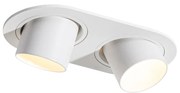 Afgeronde inbouwspot wit GU10 35mm kantelbaar 2-lichts - Installa Modern GU10 Scandinavisch ovaal Binnenverlichting Lamp