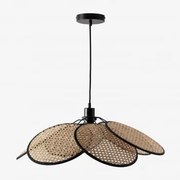 Okai-plafondlamp Pure Zwart – Natuurlijk Hout & Ø60 Cm - Sklum