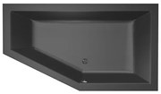 Xenz Society 160 ligbad - 160x90cm - met overloop - zonder afvoer - Hoekopstelling rechts - Acryl - Ebony mat 6882-29