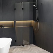 Riho Scandic X400 inloopdouche 75cm zwart mat