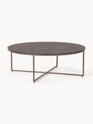 Ronde XL salontafel Antigua met glazen tafelblad in marmerlook