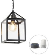 Smart buiten hanglamp zwart IP23 incl. Wifi G95 - Amsterdam Landelijk, Modern E27 Buitenverlichting kubus / vierkant vierkant