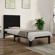 vidaXL Bedframe massief hout zwart 75x190 cm 2FT6 Small Single