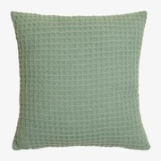 Vierkant Katoenen Kussen (40x40 Cm) Irwel Groen – Mint - Sklum