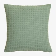 Vierkant Katoenen Kussen (40x40 Cm) Irwel Groen – Mint - Sklum