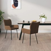 vidaXL Eetkamerstoelen 2 st stof bruin