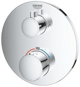 GROHE Grohtherm afdekset thermostaat met stop/omstelkraan chroom 24077000