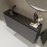 Mondiaz Ture 100cm toiletmeubel dark grey met wastafel urban links geen kraangat