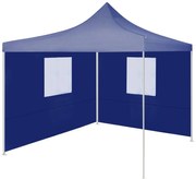 vidaXL Partytent met 2 zijwanden inklapbaar 2x2 m staal blauw