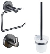 Fortifura Calvi toiletset 3-delig Geborsteld Gunmetal PVD SW721175 SW721173 SW721176