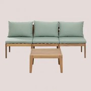Filips Tuinset Met 3-delige Modulaire Bank En Salontafel Groen – Khaki - Sklum