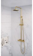 Brauer Gold Edition opbouw regendoucheset met staafhanddouche en hoofddouche 20cm geborsteld messing PVD