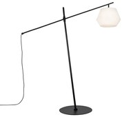 Design buiten vloerlamp zwart met witte kap IP44 - Robbert