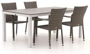 Forza Fossano/Fidenza 183cm dining tuinset 5-delig stapelbaar