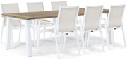 Tuinset 6 personen 240 cm Aluminium/textileen Wit Lifestyle Garden Furniture Fiora/Glasgow